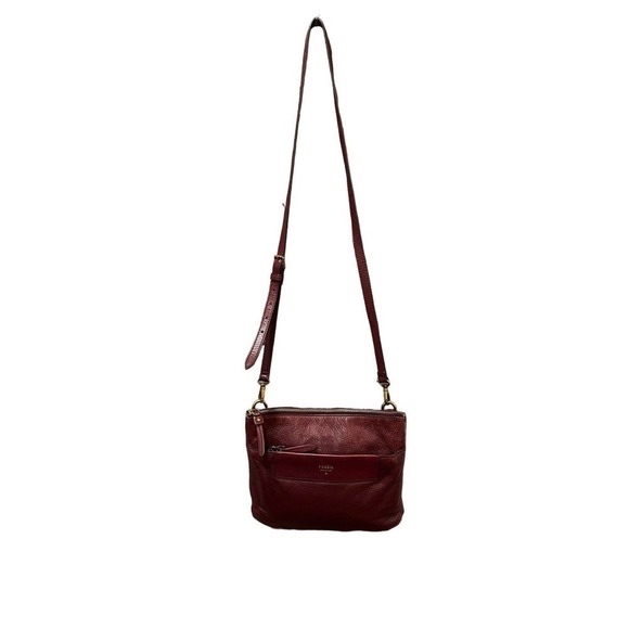 FOSSIL Red Leather Crossbody Bag - Picture 2 of 8